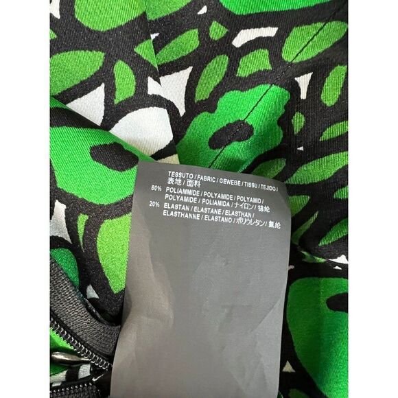 BALENCIAGA Green Hight Waist Floral Print Pleated Knee Length Skirt Size… - Picture 9 of 11